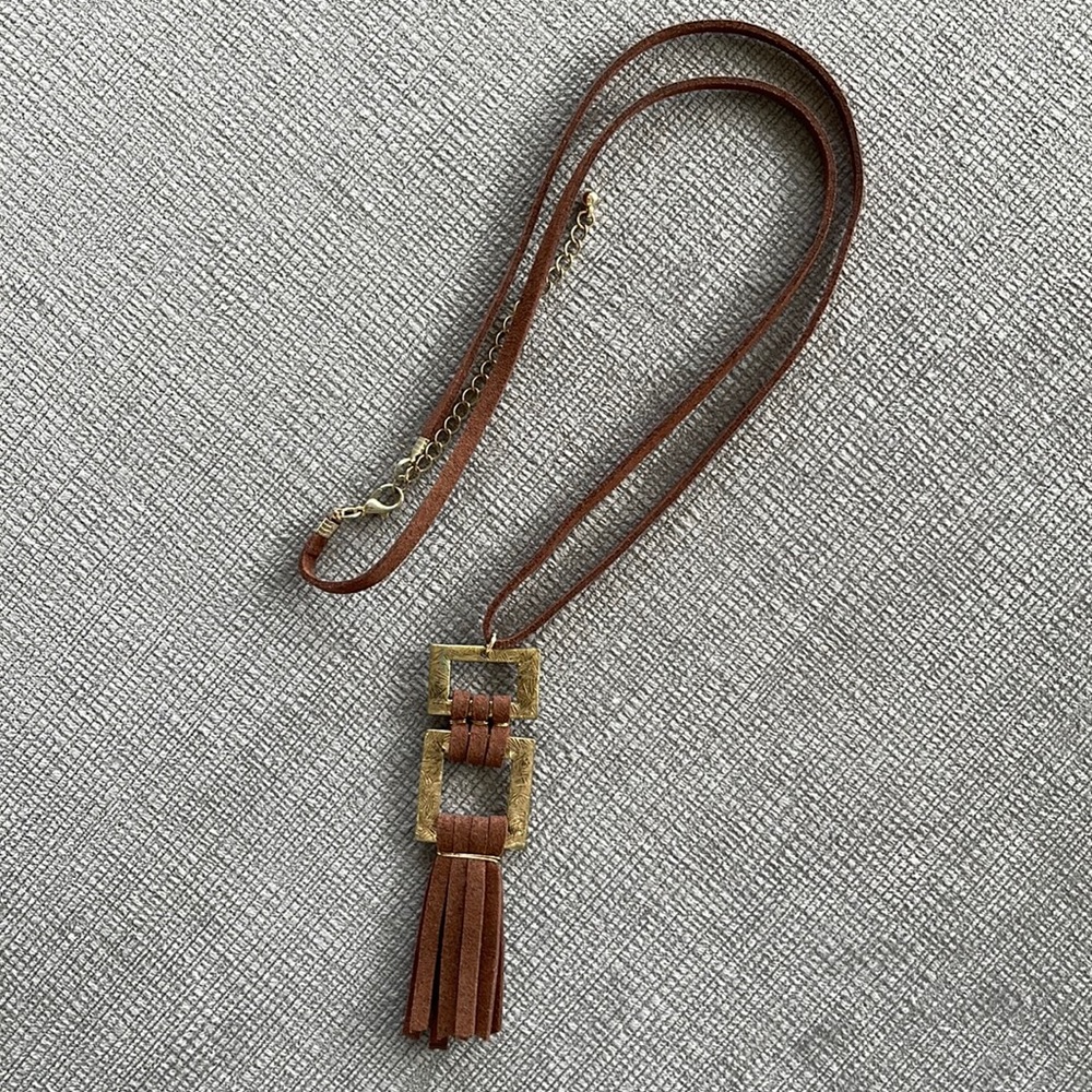 Handmade Necklace. Leather makes this a unique and versatile wear!